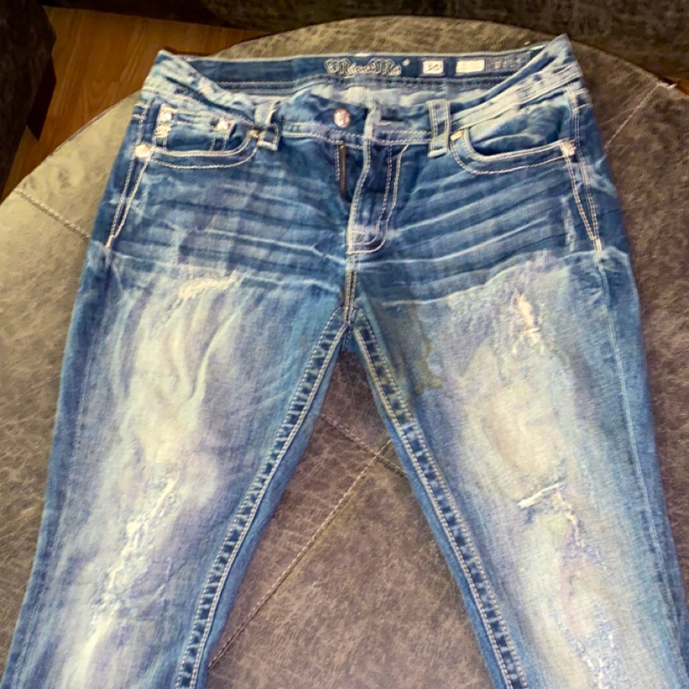 Size 30 Miss Me Mid-Rise Easy Straight Jeans